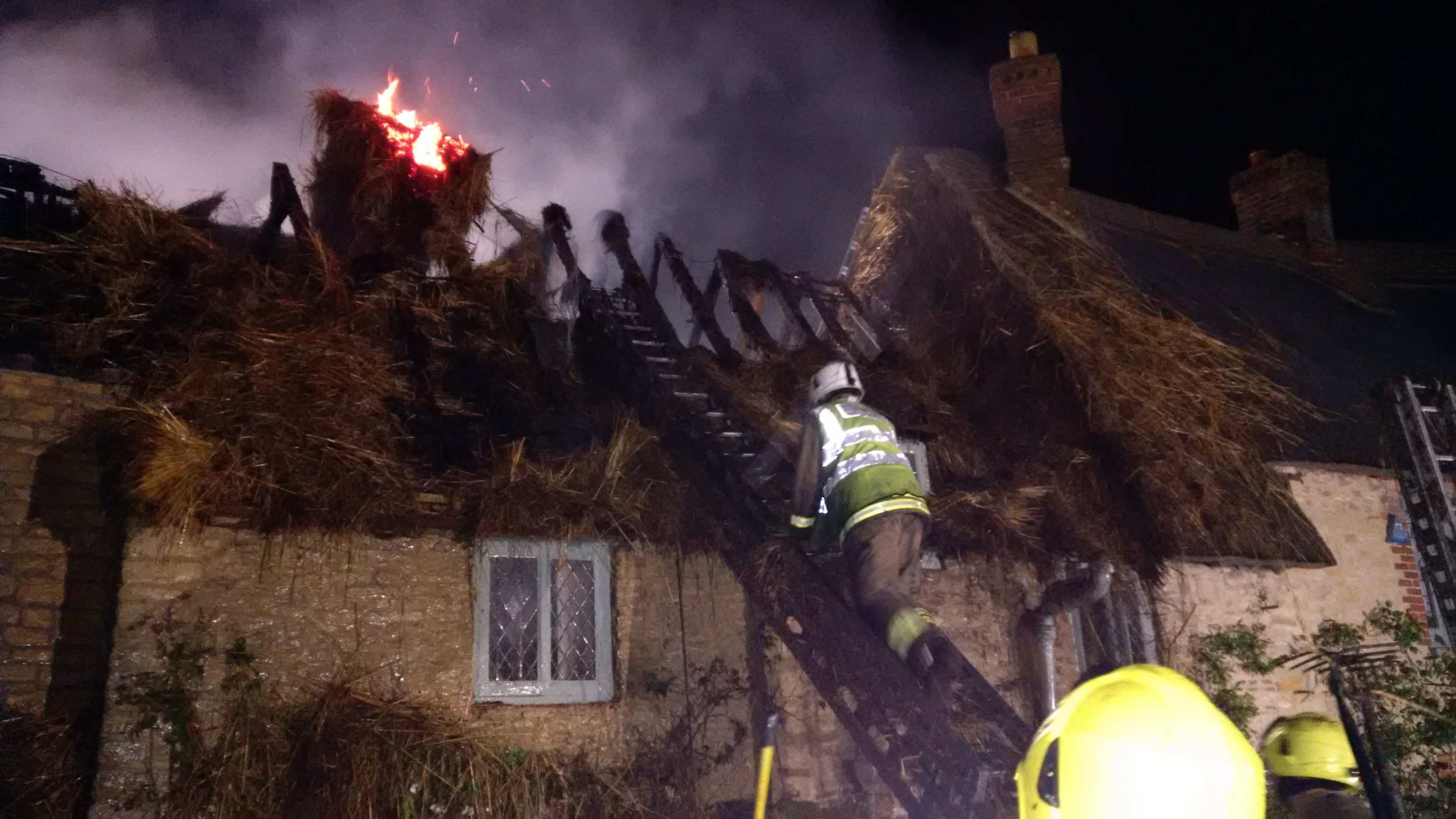 50 Firefighters Battle Thatched Cottage Fire In Great Haseley Near