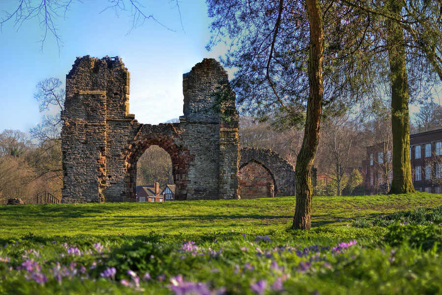 priory park, dudley, heritage site, King Henry VIII, norman conquest, monastery, ruins, games court, flowers