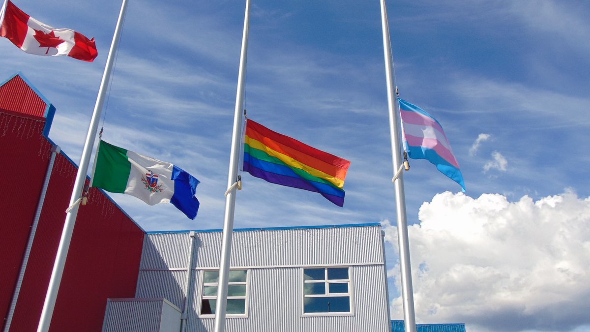 transgender flag raised in whitehorse for pride month 96 1 the rush