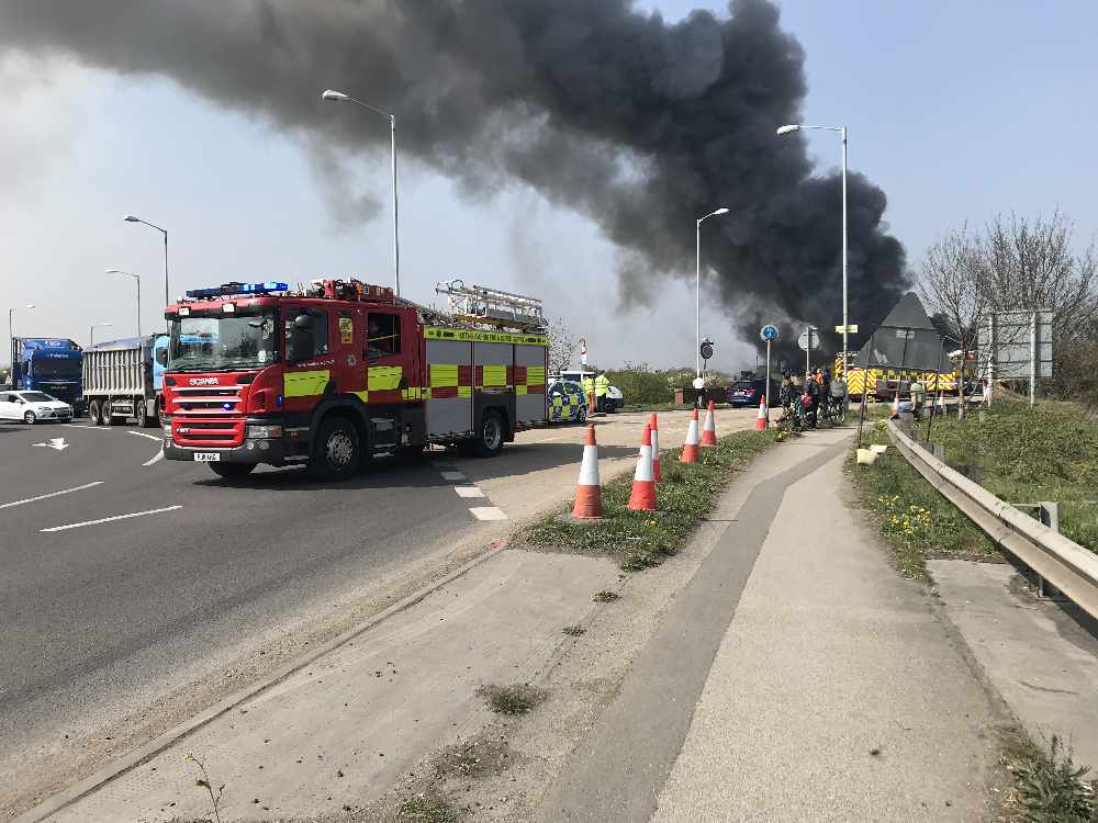 Scrapyard Fire Closes Great North Road Radio Newark