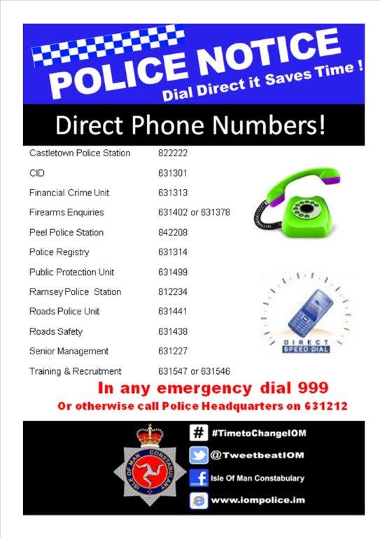 Police Issue Phone Number List To Help Public 3FM Isle Of Man