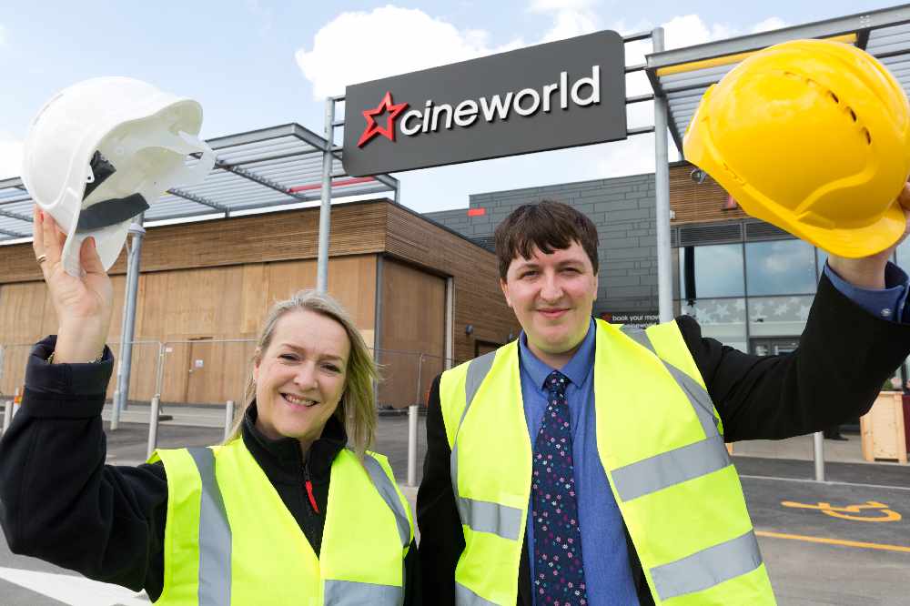 Cineworld Divisional Director Kelly Drew and Cineworld Ely General Manager Matthew Shaw.