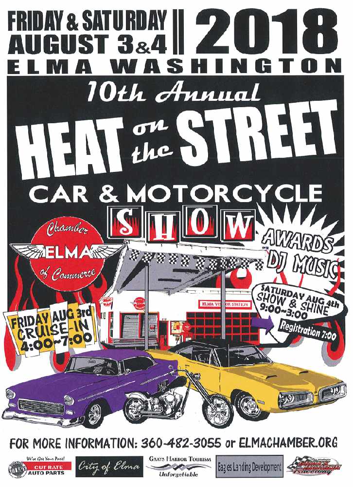 10th Annual Heat on the Street Car & Motorcycle Show Elma, WA Sat