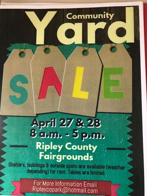 Ripley County Fairgrounds Community Yard Sale Eagle Country 99 3