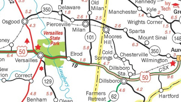 Road Map Of Ohio And Indiana State Road 101 Extension Proposed To Ohio Co. Commissioners - Eagle Country  99.3