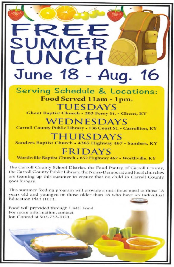 Free Summer Lunch Carroll County 95 3 Wiki